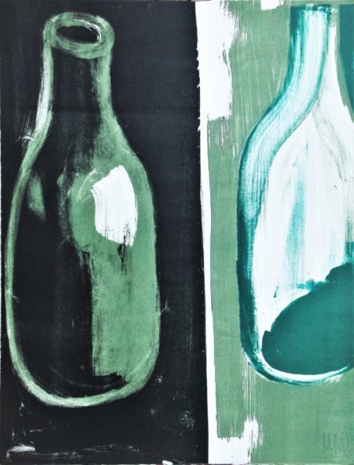 Miguel Angel Campano - "Bouteilles" Serie Doce Solos, litografía