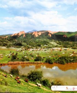 León, El Bierzo - "Paisaje con Las Médulas" cartel promoción turística