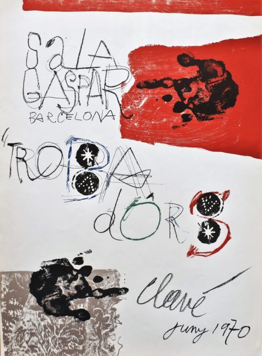 Antoni Clavé - "Trobadors" cartel original exposición en la Sala Gaspar de Barcelona en 1970
