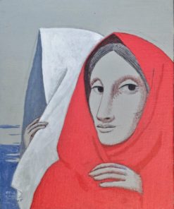 Manuel de las Casas - "Mantos rojo y blanco" pintura oleo sobre lienzo, con marco artesanal