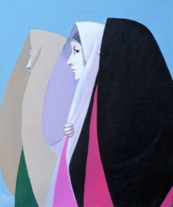 Manuel de las Casas - "Tres tapadas de perfil" pintura oleo lienzo