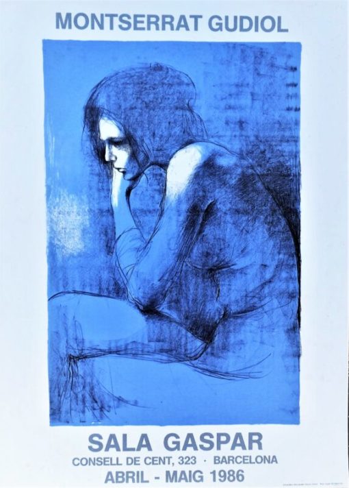 Montserrat Gudiol - "Exposición 1986" cartel original exposición en la Sala Gaspar de Barcelona en 1986