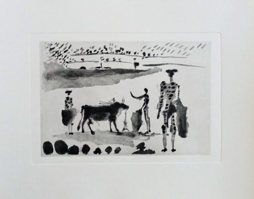 Pablo Picasso - "La Tauromaquia, después de la estocada el torero señala la muerte del toro" edición facsimil