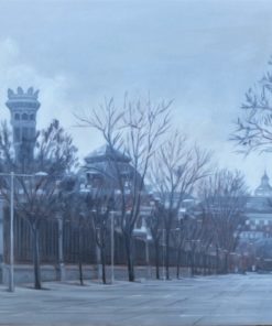 Manuel Terán - "Madrid, Cuesta de Moyano" pintura oleo sobre lienzo