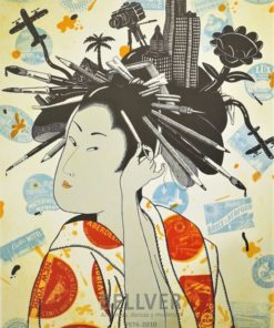 Fernando Bellver - "Geisha Hotels" Círculo del arte, cartel litográfico original, firmado