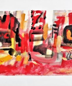 Javier Montesol - "Composición sin título" pintura original acrílico sobre papel