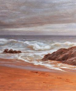 Manuel Terán - "Isla Negra, Chile" pintura oleo sobre tabla, enmarcado