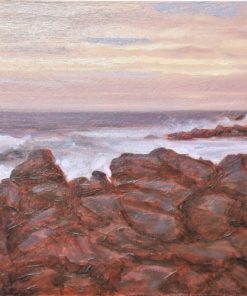 Manuel Terán - "Isla Negra, serie apuntes del Pacífico" pintura oleo sobre tabla, enmarcado