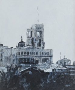 Manuel Terán - "Madrid, Vista urbana" grafito y técnica mixta sobre tabla, con marco artesanal