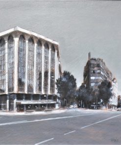 Manuel Terán - "Madrid, calle Almagro" pintura grafito y acrílico sobre tabla, con marco artesanal