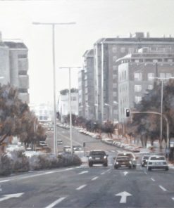 Manuel Terán - "Sevilla, paisaje urbano II" pintura oleo tabla, enmarcado