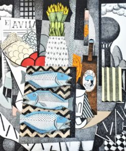 Fernando Bellver - "Hotel El Avila, Caracas" grabado aguafuerte iluminado a mano