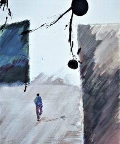 Celedonio Guijorro - "Acantilado" dibujo original técnica mixta sobre cartulina