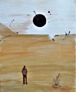 Celedonio Guijorro - "Contemplación" dibujo original técnica mixta sobre cartulina