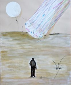 Celedonio Guijorro - "Lluvia de colores" dibujo original técnica mixta sobre cartulina