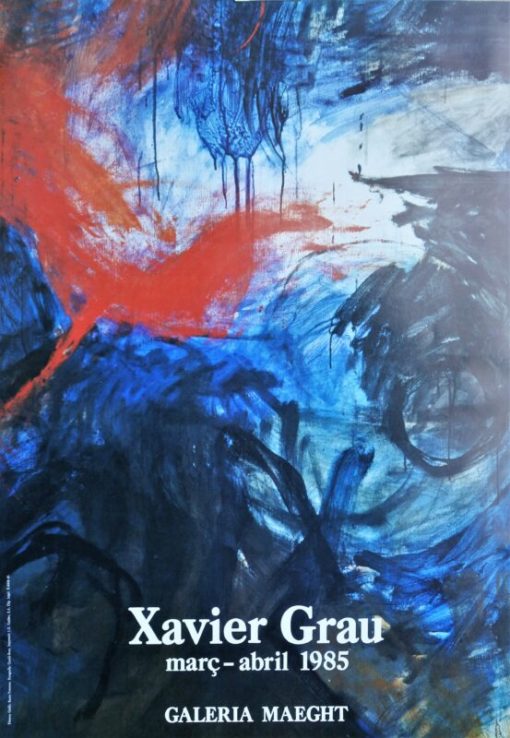Xavier Grau - "Expo 1985" cartel original exposición en la Galeria Maeght Barcelona en 1985