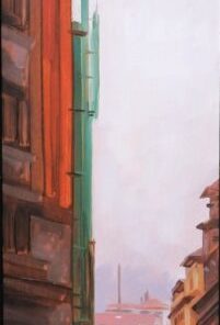 Manuel Terán - "Bilbao, Paisaje urbano", pintura oleo sobre tabla, enmarcado