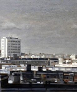 Manuel Terán - "París, vista panorámica con Montmartre al fondo" pintura oleo sobre tabla, enmarcado