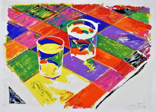 Alfonso Albacete - "Bodegón con dos vasos" serigrafia