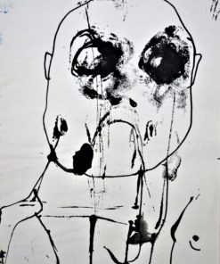 Javier Pagola - "Rabieta" dibujo original acrílico sobre papel, enmarcado