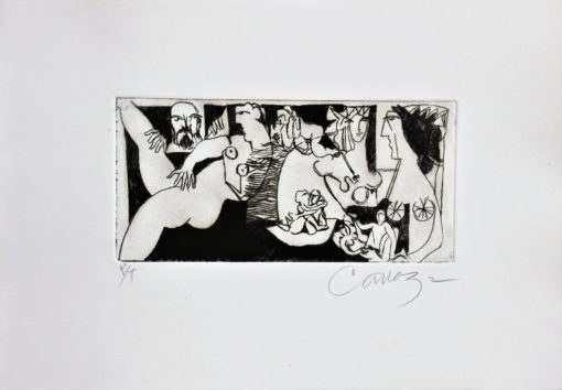 Alberto Cavazos - "Bacanal" grabado aguafuerte
