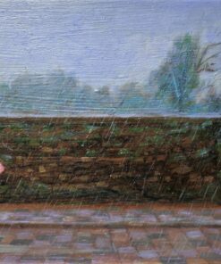 Manuel Terán - "A propósito de la lluvia, Avilés" pintura oleo sobre tabla, enmarcado