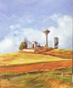 Manuel Terán - "Ecléctico tributo a los genios, Banksy, paisaje" pintura oleo sobre tabla