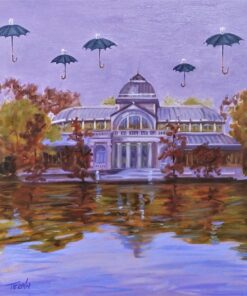 Manuel Terán - "Ecléctico tributo a los genios, René Magritte" pintura oleo sobre tabla, enmarcado