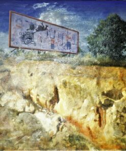 Manuel Terán - "Homenaje a Banksy" pintura oleo sobre tabla, enmarcado