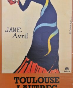 Henri de Toulouse Lautrec - "Jane Avril" cartel original exposición en Caja de Barcelona en 1985