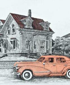 Fernando Bellver - "Pontiac-Hopper, teja" grabado aguafuerte iluminado a mano