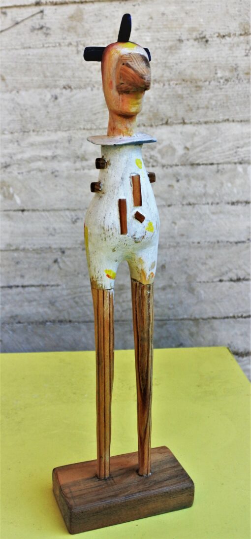 Luis V. Ortés - "Buffone" escultura de madera pintada, ejemplar único