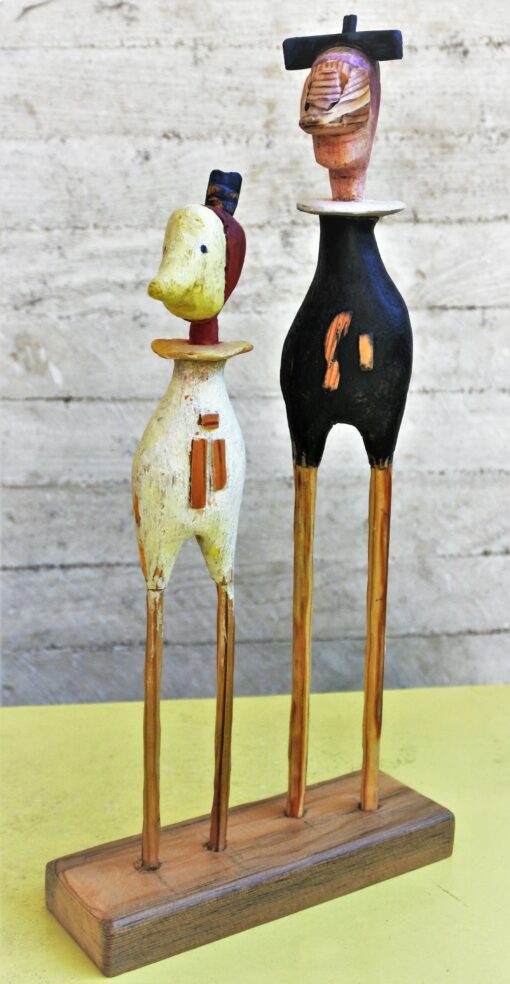Luis V. Ortés - "Los novios de Sakai" escultura de madera pintada, ejemplar único