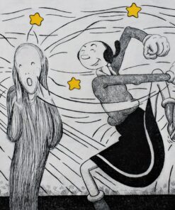 Fernando Bellver - "Olivia - Munch" grabado aguafuerte iluminado a mano