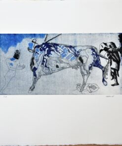 Jorge Castillo - "Al quite" serie tauromaquia, grabado aguafuerte