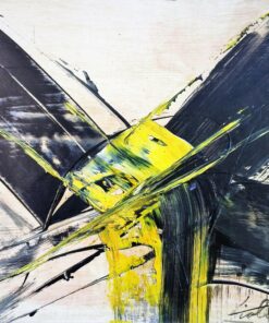 Manuel Viola - "Al acecho de lo inminente" pintura técnica mixta cartulina, enmarcado