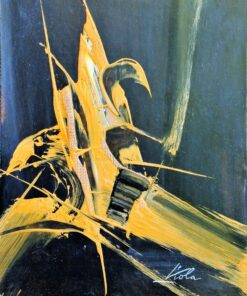 Manuel Viola - "Ocre predominante" pintura técnica mixta sobre tablex, enmarcado. Catalogado