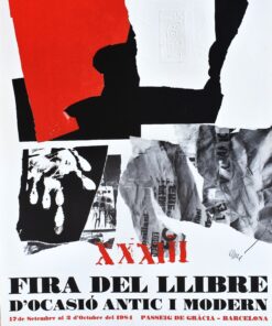 Antoni Clavé - "XXXIII Fira del Llibre d´ocasió antic moderne" cartel original litográfico y con gofrado feria del libro de ocasión en 1984