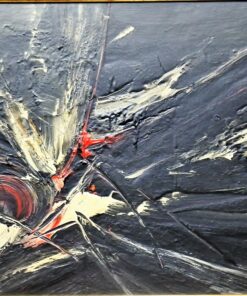 ⁪Manuel Viola 1963 - "Baile del viento" pintura técnica mixta sobre tablex, enmarcado. Catalogado