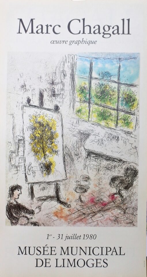 Marc Chagal - "Musée Municipal de Limoges" cartel original exposición en 1980