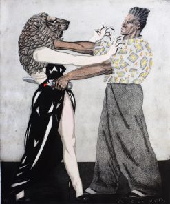 Fernando Bellver - "Negro, suite La Cogida # 4" grabado aguafuerte iluminado a mano