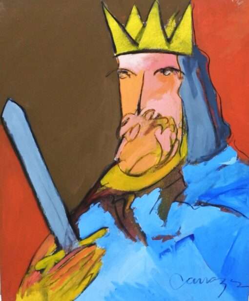 Alberto Cavazos - "Rey de espadas" serie baraja española, pintura original oleo sobre lienzo