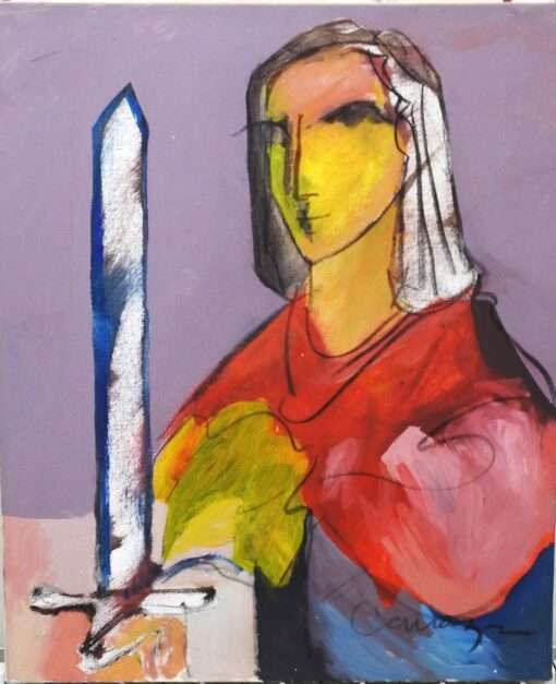 Alberto Cavazos - "Sota de espadas" serie baraja española, pintura original oleo sobre lienzo