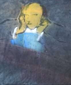 Perico Pastor - "Reflexiones en la mesa" dibujo original técnica mixta sobre papel, enmarcado