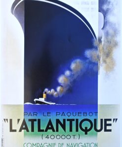 Cassandre (Adolphe Mouron) - "L´Atlantique - cartel original exposición el Gusto Moderno, Art Decó en Paris en la Fundación Juan March en 2015