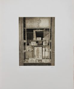 Cesar Luengo - "Escaparate de farmacia" grabado aguafuerte
