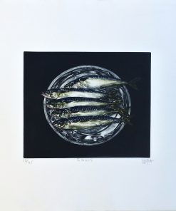 Ramiro Undabeytia - "5 peces 5" grabado mezzotinta