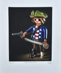 Ramiro Undabeytia - "Pirata pata palo" grabado mezzotinta