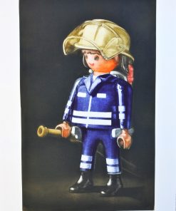 Ramiro Undabeytia - "¿De mayor? bombero" grabado mezzotinta