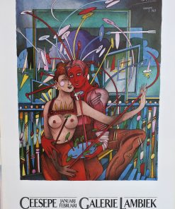 Ceesepe - "La clase obrera se divierte" cartel original exposición en Galeria Lambiek de Amsterdam en 1983